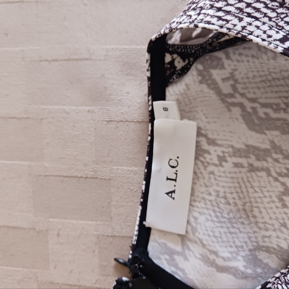 A.L.C. Brinley Snakeskin Puff Short Sleeves Mini Dress - Picture 16 of 16